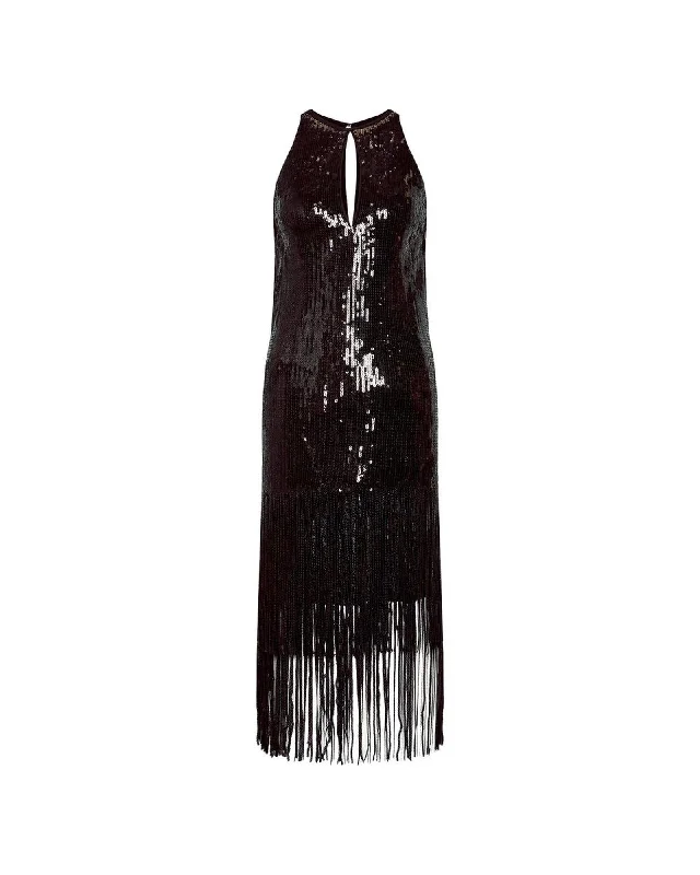 PINKO  Love Me Tender Sequin Fringe Dress