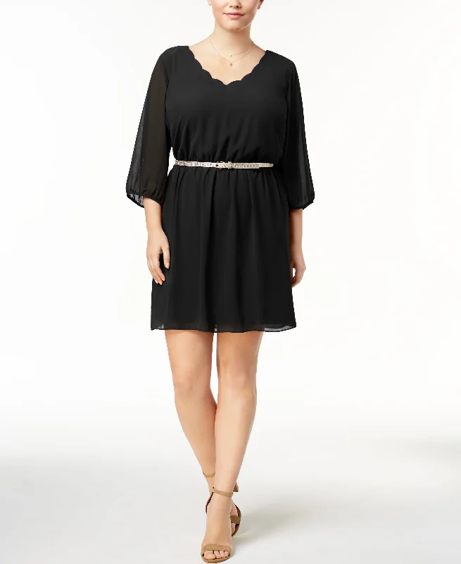 Bcx Trendy Plus Size Belted A Line Dress