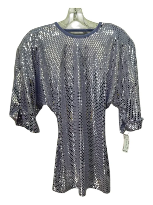 Rotate Size 0 Purple Polyester Reflective Embellished Shoulder Pads Dress