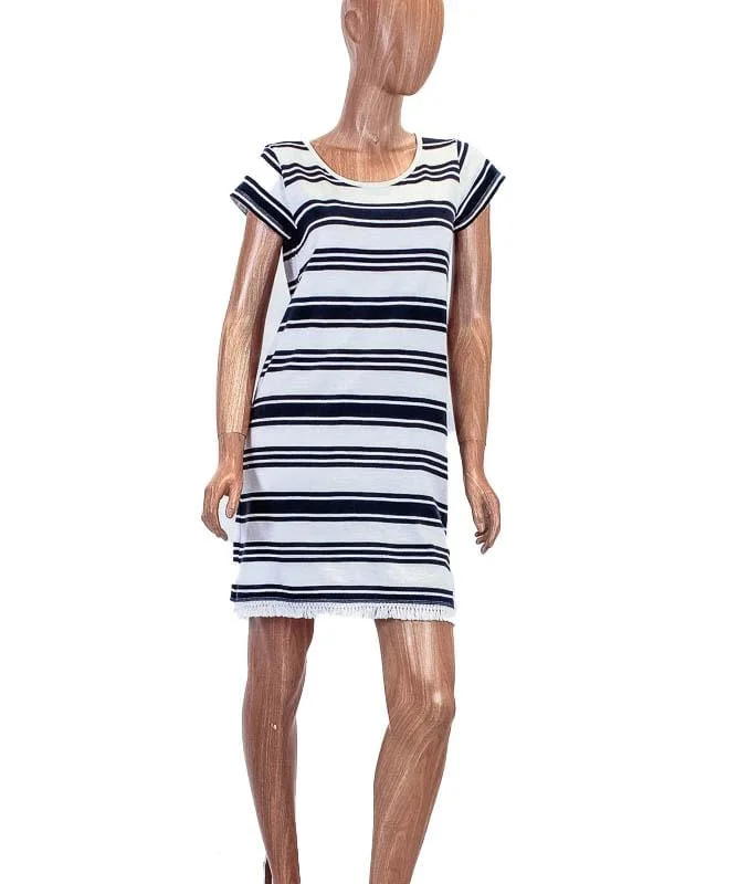 Stripe Fringe Shift Dress