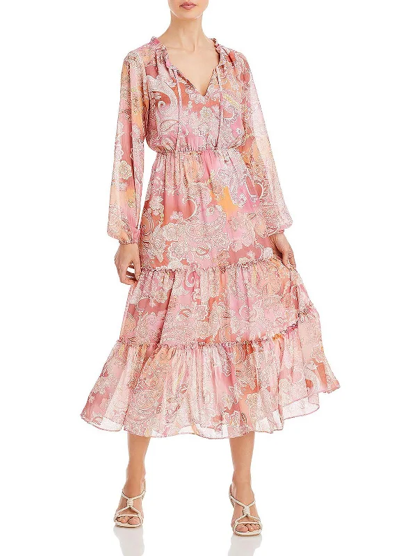 Womens Chiffon Printed Maxi Dress Elegant Lace Maxi Dress