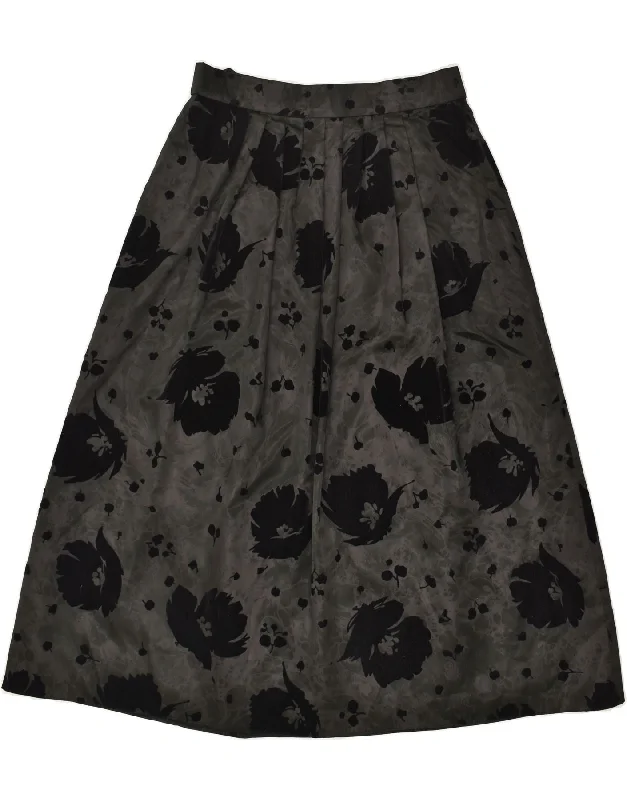 HERMANN LANGE Womens A-Line Skirt IT 42 Medium W30 Black Floral Acetate corduroy skirt durable HERMANN LANGE Womens A-Line Skirt IT 42 Medium W30 Black Floral Acetate corduroy skirt durable