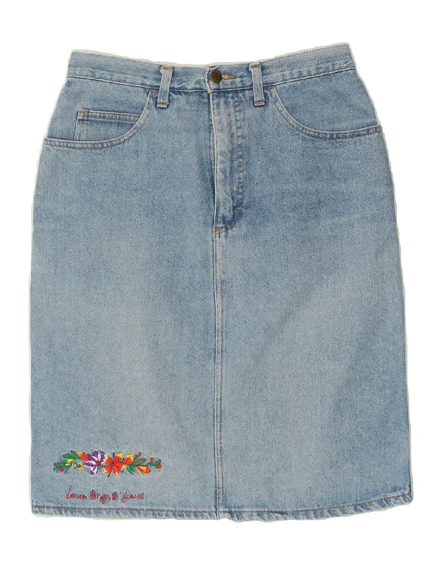 LAURA BIAGIOTTI Womens High Waist Denim Skirt W28 Medium Blue Cotton chiffon skirt flowing LAURA BIAGIOTTI Womens High Waist Denim Skirt W28 Medium Blue Cotton chiffon skirt flowing