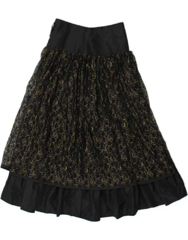SUPERIOR Womens Abstract Pattern High Waist Maxi Skirt W24 XS Black denim skirt trendy SUPERIOR Womens Abstract Pattern High Waist Maxi Skirt W24 XS Black denim skirt trendy