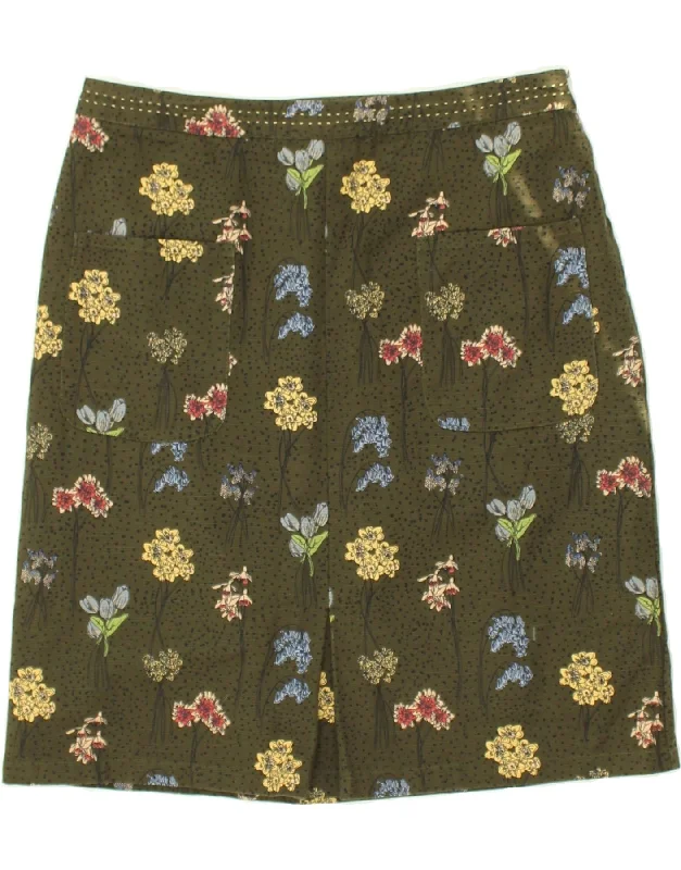 WHITE STUFF Womens Straight Skirt UK 10 Small W30 Green Floral linen skirt breathable WHITE STUFF Womens Straight Skirt UK 10 Small W30 Green Floral linen skirt breathable