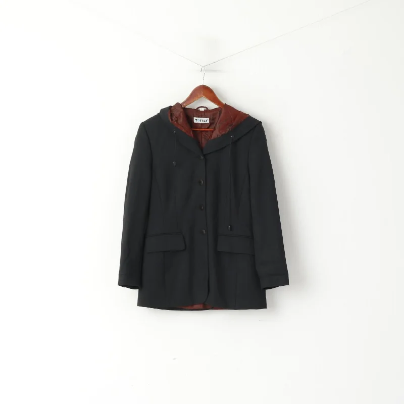 Toffs Women 12 38 M Blazer Sport Black Hooded Sport Viaggio Del Mondo Single Breasted Jacket Plaid Jacket Tartan Jacket Houndstooth Jacket Toffs Women 12 38 M Blazer Sport Black Hooded Sport Viaggio Del Mondo Single Breasted Jacket Plaid Jacket Tartan Jacket Houndstooth Jacket