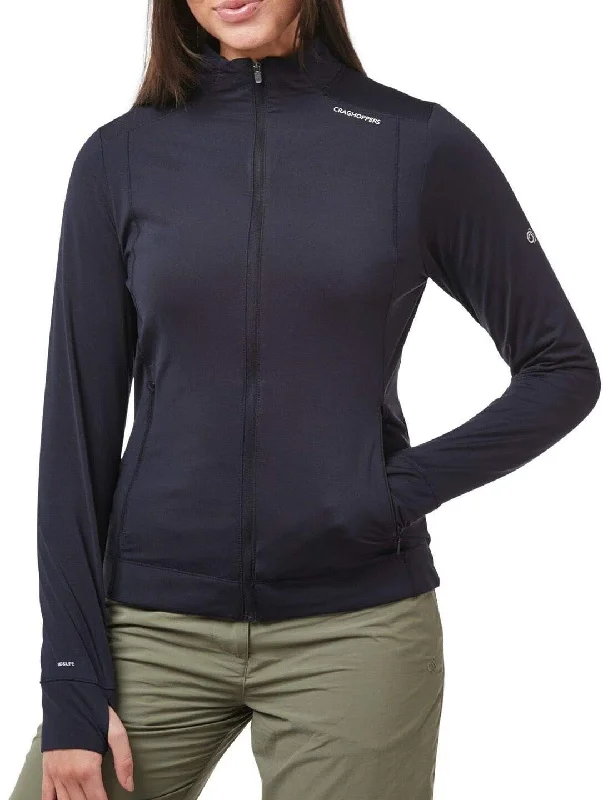 Craghoppers NosiLife Florian Womens Jacket - Navy Boat Neck Shawl Collar Notched Collar Craghoppers NosiLife Florian Womens Jacket - Navy Boat Neck Shawl Collar Notched Collar