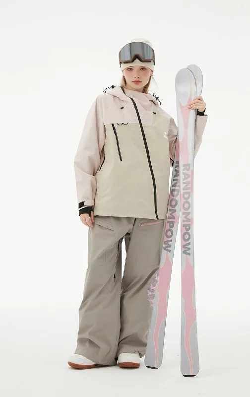 RandomPow Freestyle Light Pink & Khaki RECCO® Insulated Jacket - Women's Herringbone Jacket Checkered Jacket Solid Jacket RandomPow Freestyle Light Pink & Khaki RECCO® Insulated Jacket - Women's Herringbone Jacket Checkered Jacket Solid Jacket