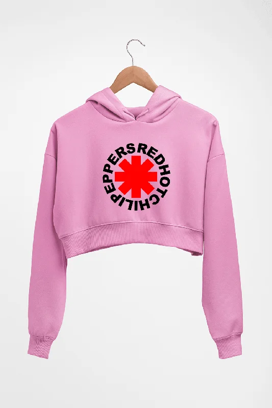 Red Hot Chili Peppers Crop HOODIE FOR WOMEN Hoodie with Zipper Placket Modern Functional Red Hot Chili Peppers Crop HOODIE FOR WOMEN Hoodie with Zipper Placket Modern Functional