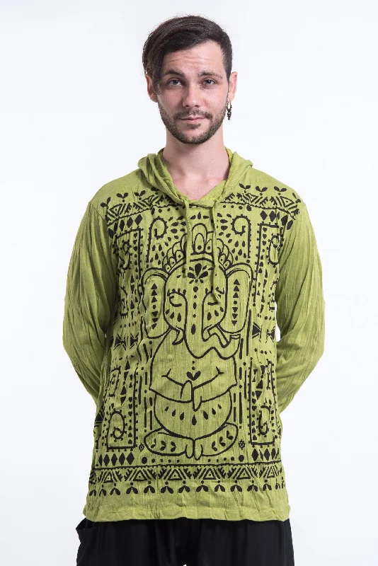 Sure Design Unisex Shanti Ganesha Hoodie Lime Hoodie with Raglan Sleeves Sporty Comfortable Sure Design Unisex Shanti Ganesha Hoodie Lime Hoodie with Raglan Sleeves Sporty Comfortable