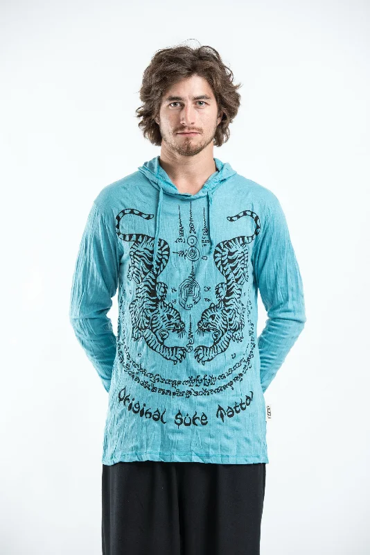 Sure Design Unisex Thai Tattoo Hoodie Turquoise Hoodie with V-Neck Classic Versatile Sure Design Unisex Thai Tattoo Hoodie Turquoise Hoodie with V-Neck Classic Versatile