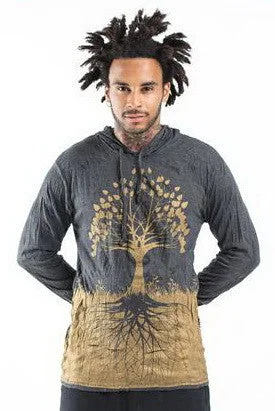 Sure Design Unisex Tree of Life Hoodie Gold on Black Hoodie with Snap Buttons Easy Quick Sure Design Unisex Tree of Life Hoodie Gold on Black Hoodie with Snap Buttons Easy Quick