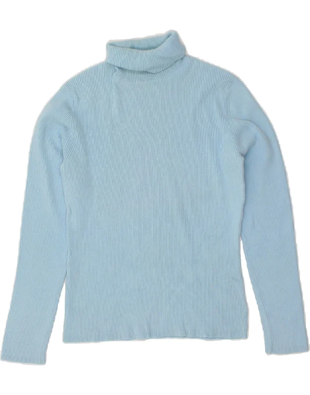 EDDIE BAUER Womens Roll Neck Jumper Sweater UK 12 Medium Blue Cotton Long Sweater Short Sweater Cropped Sweater EDDIE BAUER Womens Roll Neck Jumper Sweater UK 12 Medium Blue Cotton Long Sweater Short Sweater Cropped Sweater
