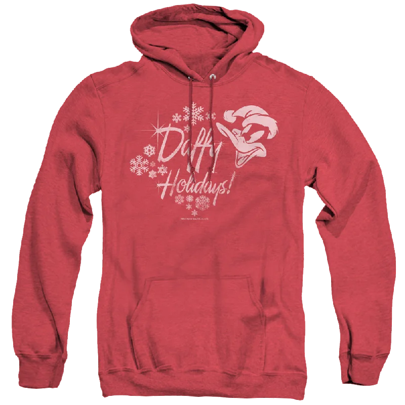Looney Tunes Daffy Holidays - Heather Pullover Hoodie Surplice Neck Pullover