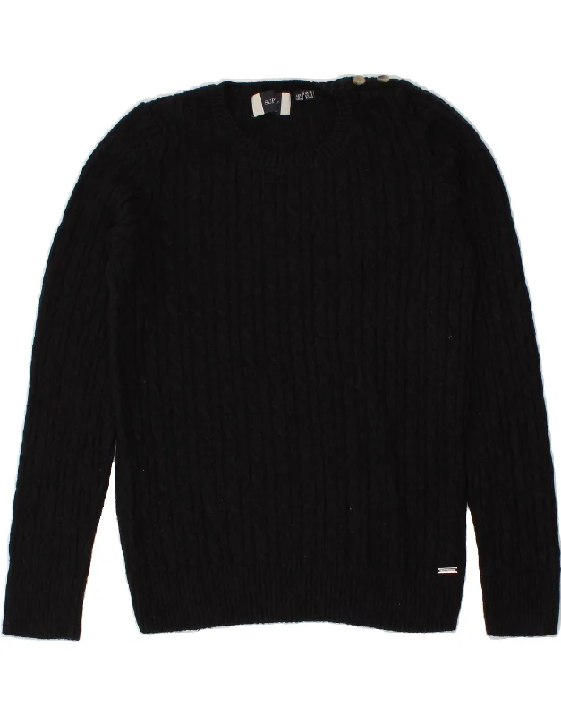 SUPERDRY Womens Crew Neck Jumper Sweater UK 16 Large Black Cotton Plaid Sweater Polka Dot Checkered SUPERDRY Womens Crew Neck Jumper Sweater UK 16 Large Black Cotton Plaid Sweater Polka Dot Checkered